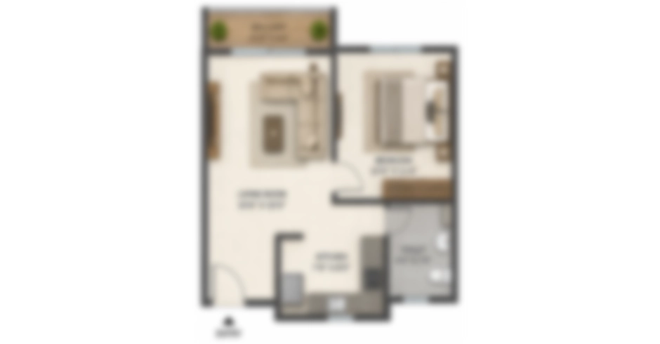 GMD Sion 1 BHK Floor Plan