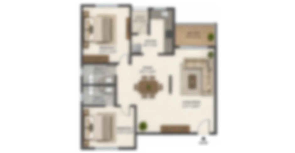 GMD Sion 2 BHK Floor Plan
